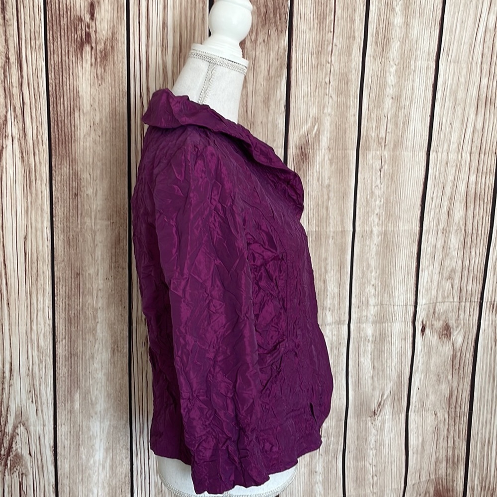 Peck & Peck NWT “Grape Juice” Purple Open Front Nylon Jacket - Size 4 - Picture 4 of 7